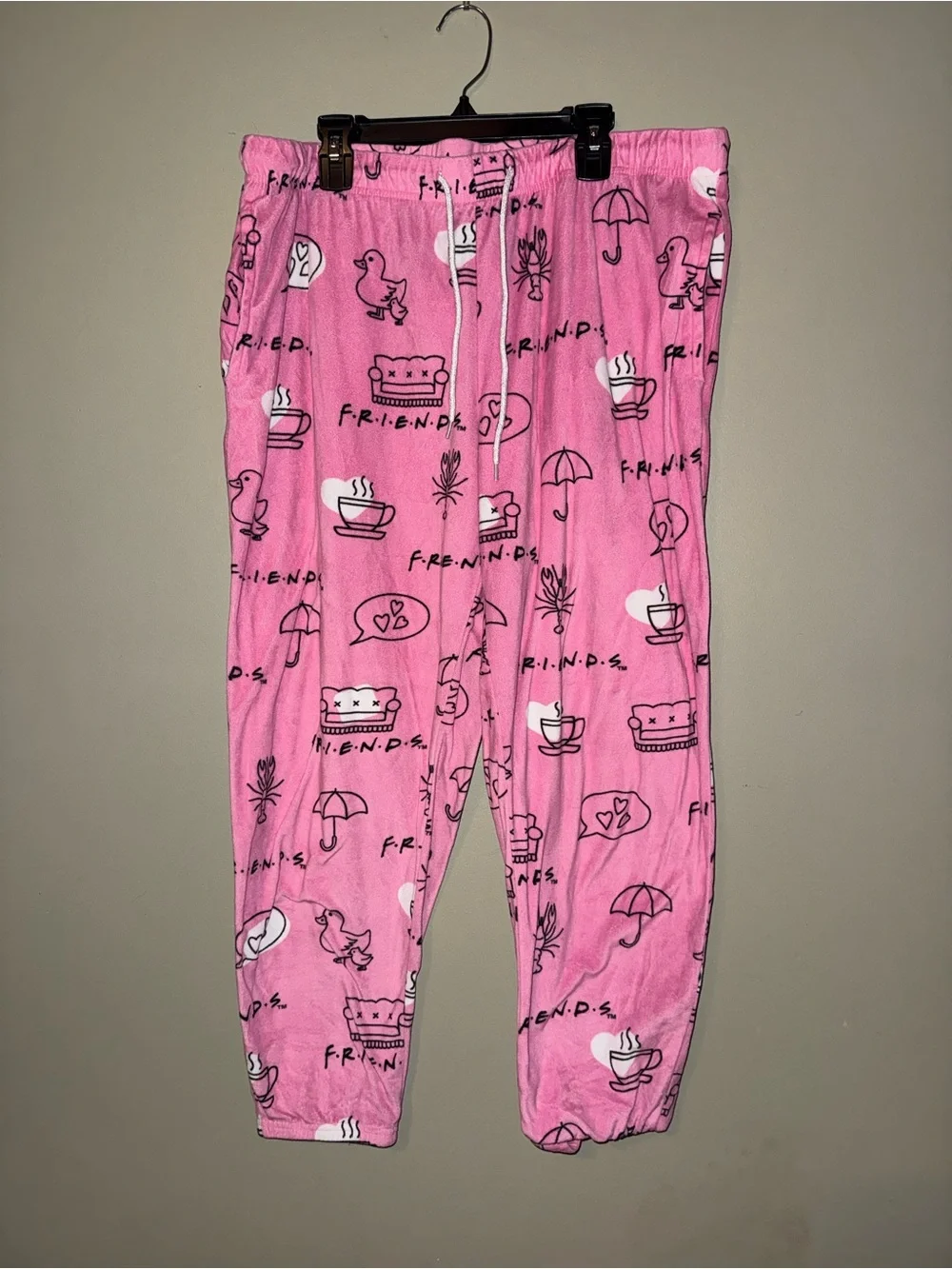 FRIENDS Pink Icon Print Pajama Pants
